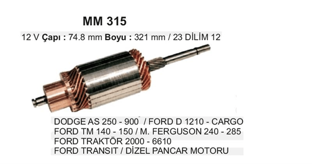 Kollektör 12V Minibüs MF Dodge – Ford Cargo