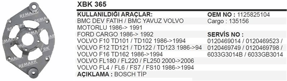 Kumanda Taraf Kapağı Bosch Dev Fatih Cargo
