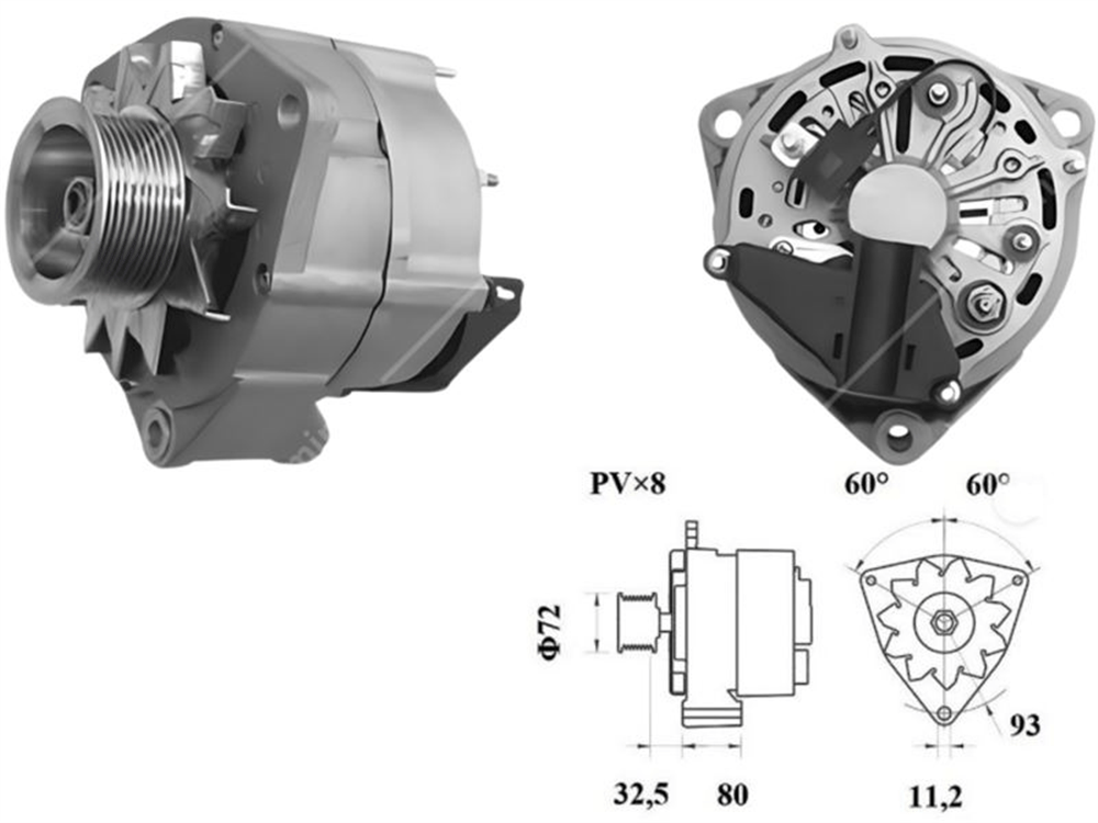 Mahle Alternatör 24V 80A – Mercedes Axor Actros MP2-MP3 Atego DAF MAN EM