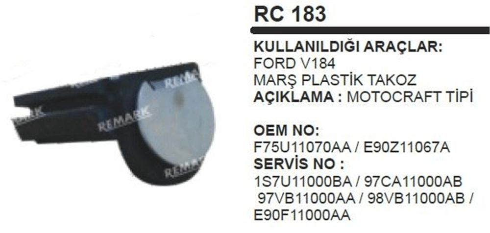 Marş Çatalı Motograft V184 Plastik Takoz (2 Adet)