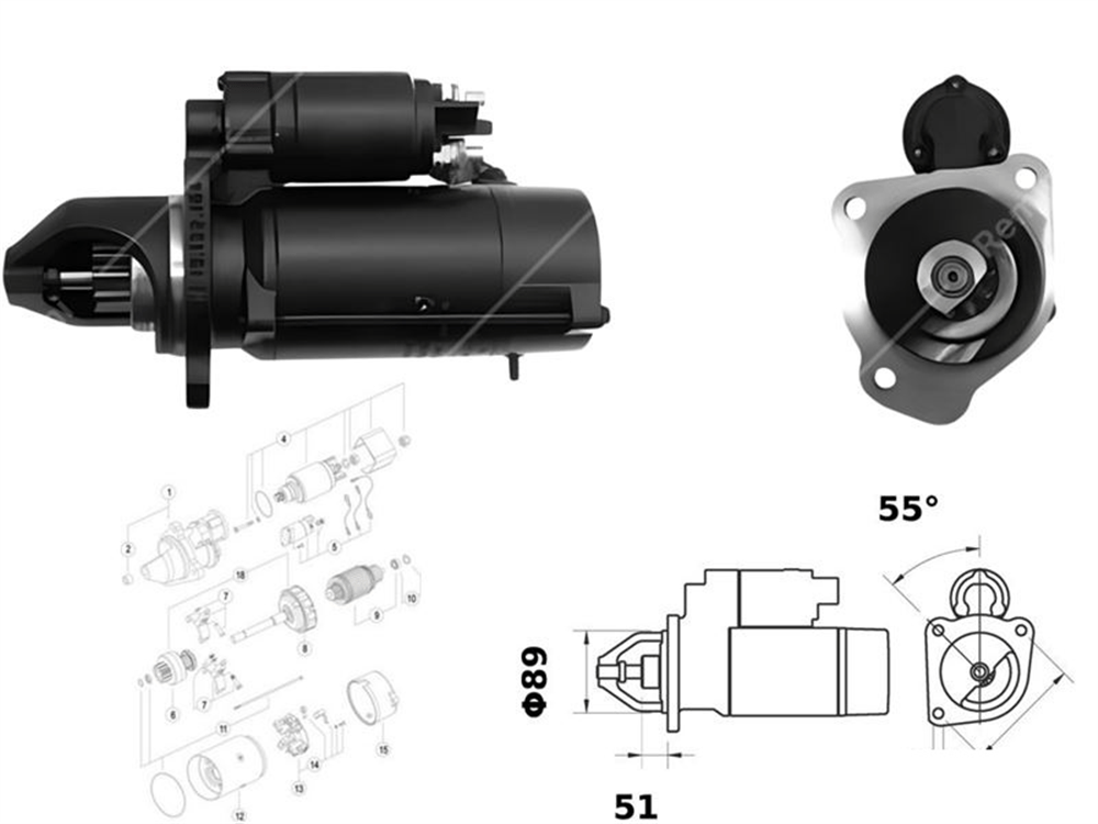 Marş Motoru 12V 10 Diş 4.2KW – John Deere 6010 6020 6140 6155