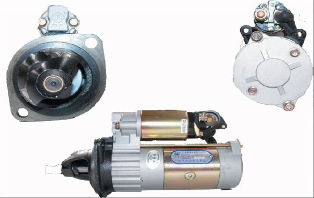 Marş Motoru 24V 9 Diş 5.5KW Chaocai 4105Q/4102 Jeneratör ve Kazıcı Yükleyici Volant 95 mm Dişli Kafası 35 mm Delik Aralığı 120 mm Fırlama 17 mm