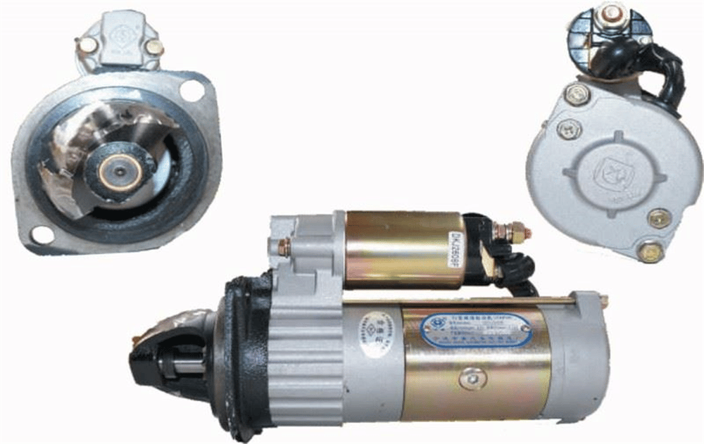 Marş Motoru 24V 9 Diş 5.5KW Chaochai CY4105Q/CY4102 Motorlu Forklift ve Jeneratör Volant 95 mm Dişli Kafası 35mm Delik Aralığı 120 mm Fırlama 17 mm