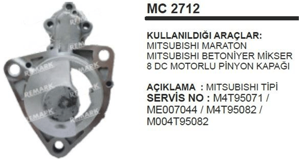 Marş Pinyon Kapağı Mitsubishi Maraton 8DC9 – Temsa Maraton