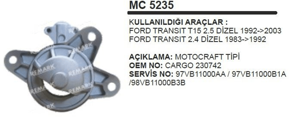 Marş Pinyon Kapağı Motograft – Ford T-15/2,5/2,4