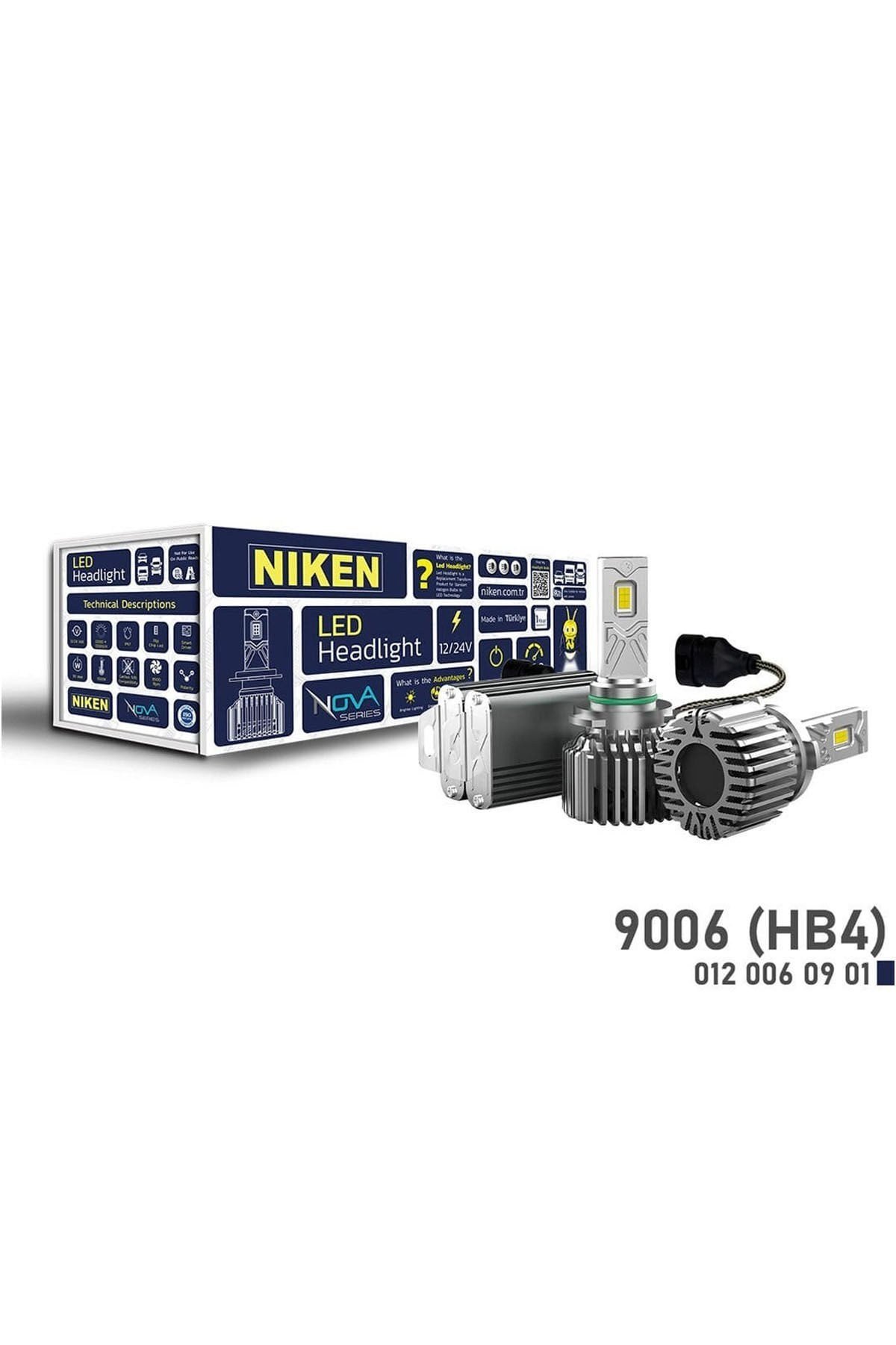 NIKEN Nova Serisi 90W 24000 Lümen HB4/9006 Led Xenon Far Ampulü 12-24V