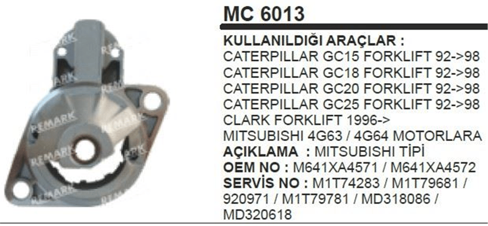 Pinyon Kapağı CAT 4G63/64 – Clark Forklift