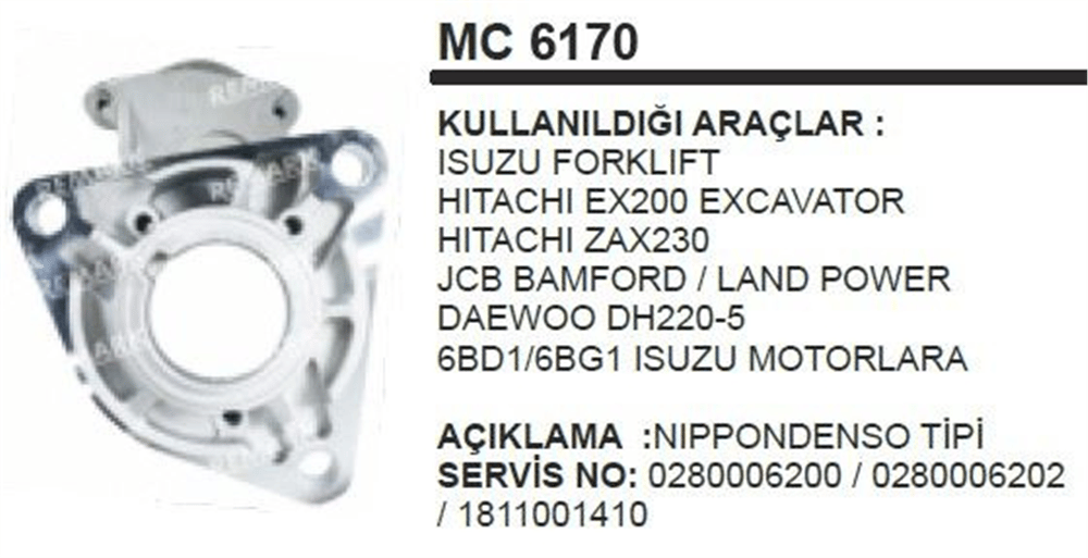 Pinyon Kapağı Denso D. – JCB Hitachi Isuzu EX200