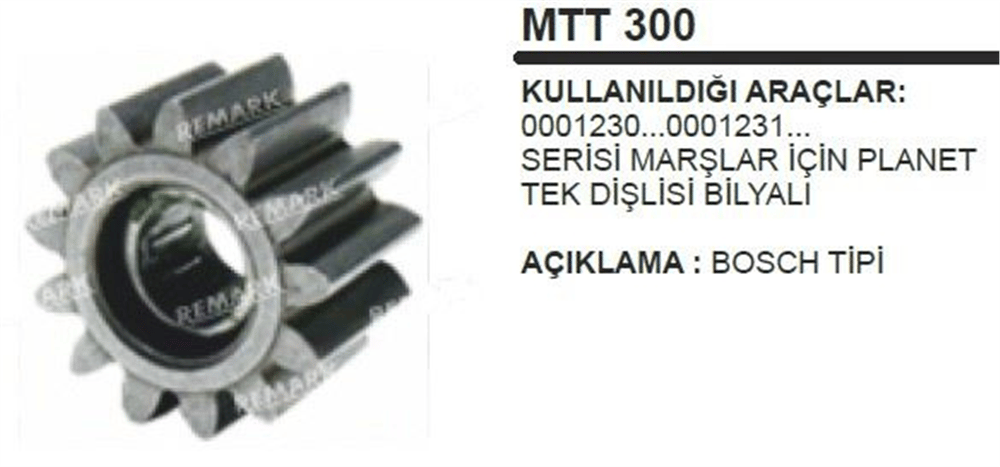Redüktör Planet Dişli Bosch 230-231 Seri