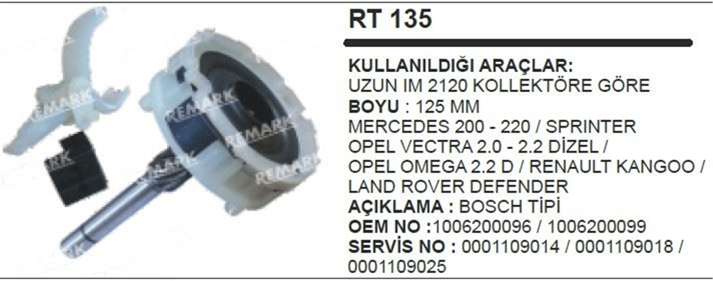 Redüktör Takımı Bosch109 Seri Uzun IM2120 Göre