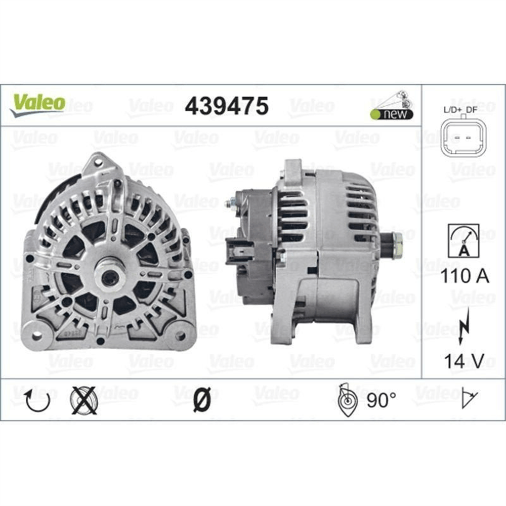 Valeo Alternatör 12V 110A Benzinli – Renault Megane II, Kangoo I, Clio II vb. (439475)