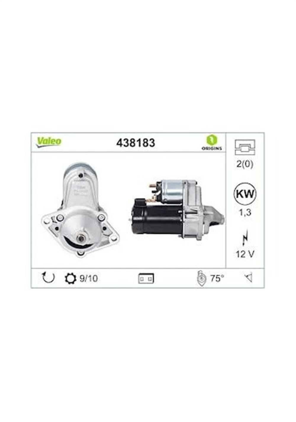 Valeo Marş Motoru 12V 10 Diş 1.1KW – Opel Astra, Corsa, Combo vb.