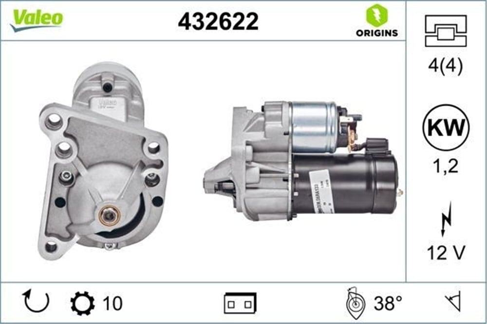 Valeo Marş Motoru 12V 10 Diş 1.2KW Nevada – Renault 9 (R9), 19 (R19), Megane vb.