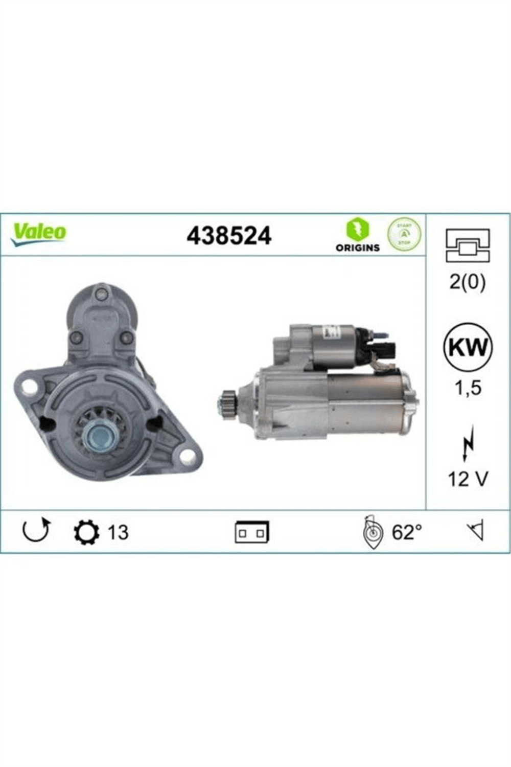 Valeo Marş Motoru 12V 13 Diş 2.0KW Süper B – Audi A3, Q3, Seat Leon vb.