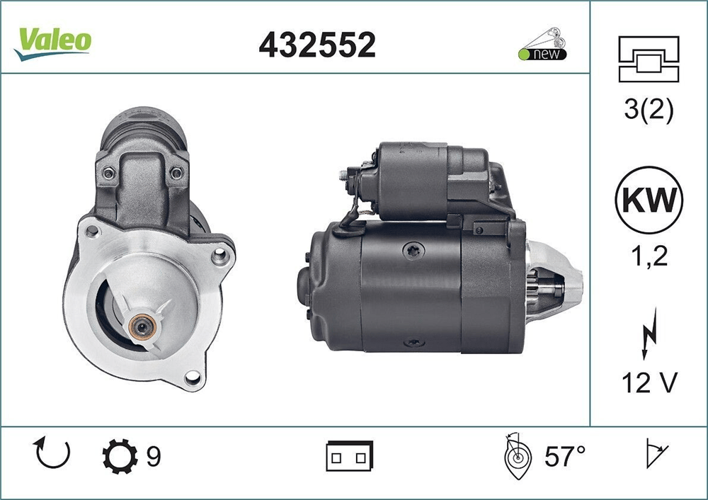 Valeo Marş Motoru 12V 9 Diş 0.8KW TL/TS/GTS TL/TS/GTL – Renault 12 (R12), 5 (R5)