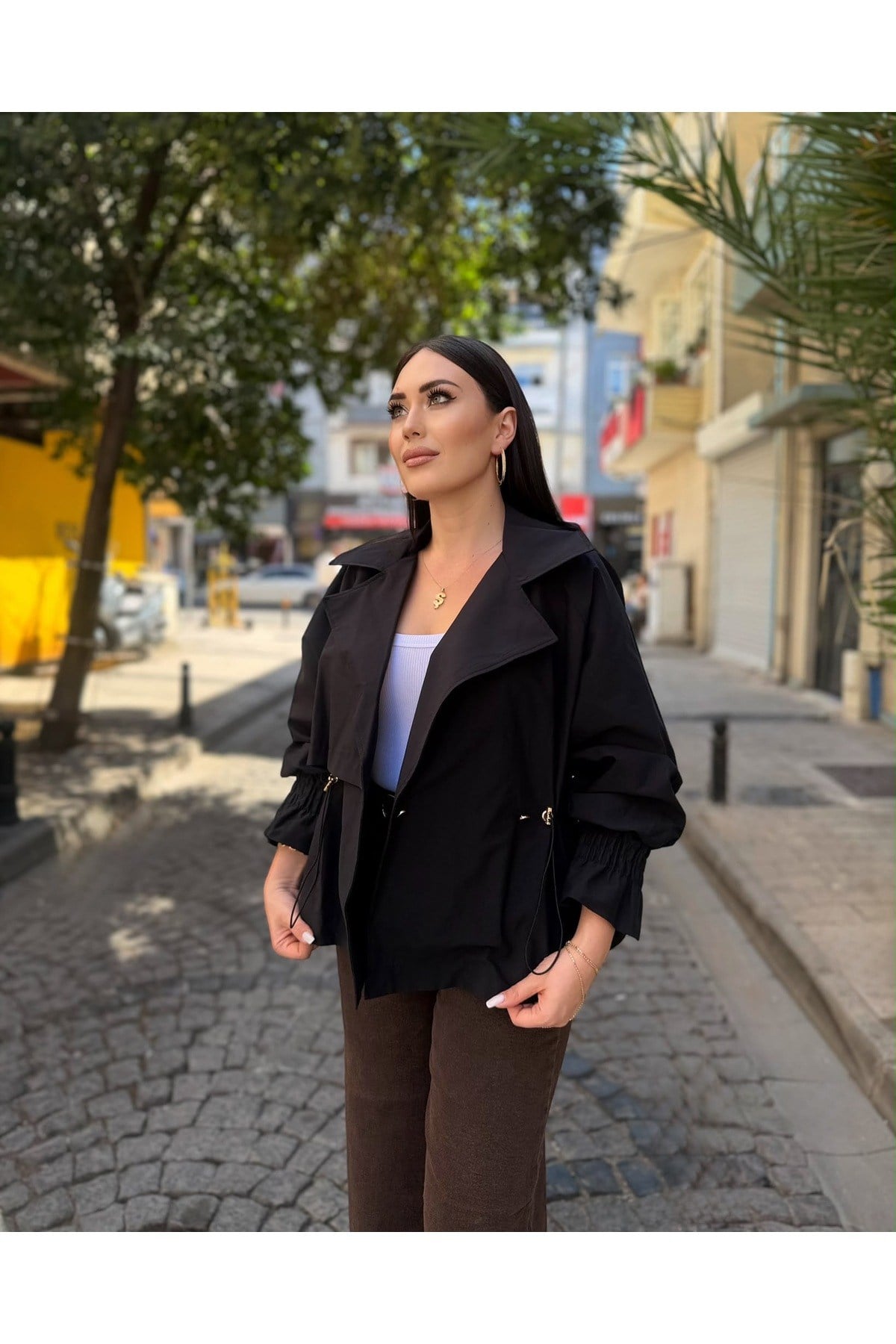 Belden Lastikli STD Beden Trenckot