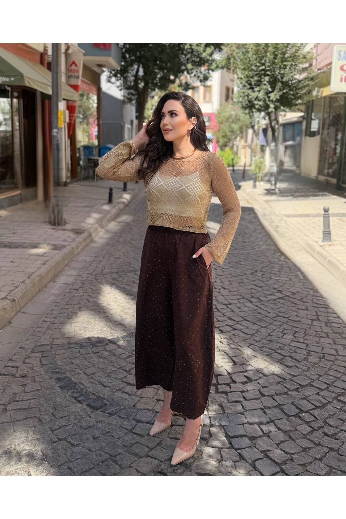 Taşlı Bomber Pantolon