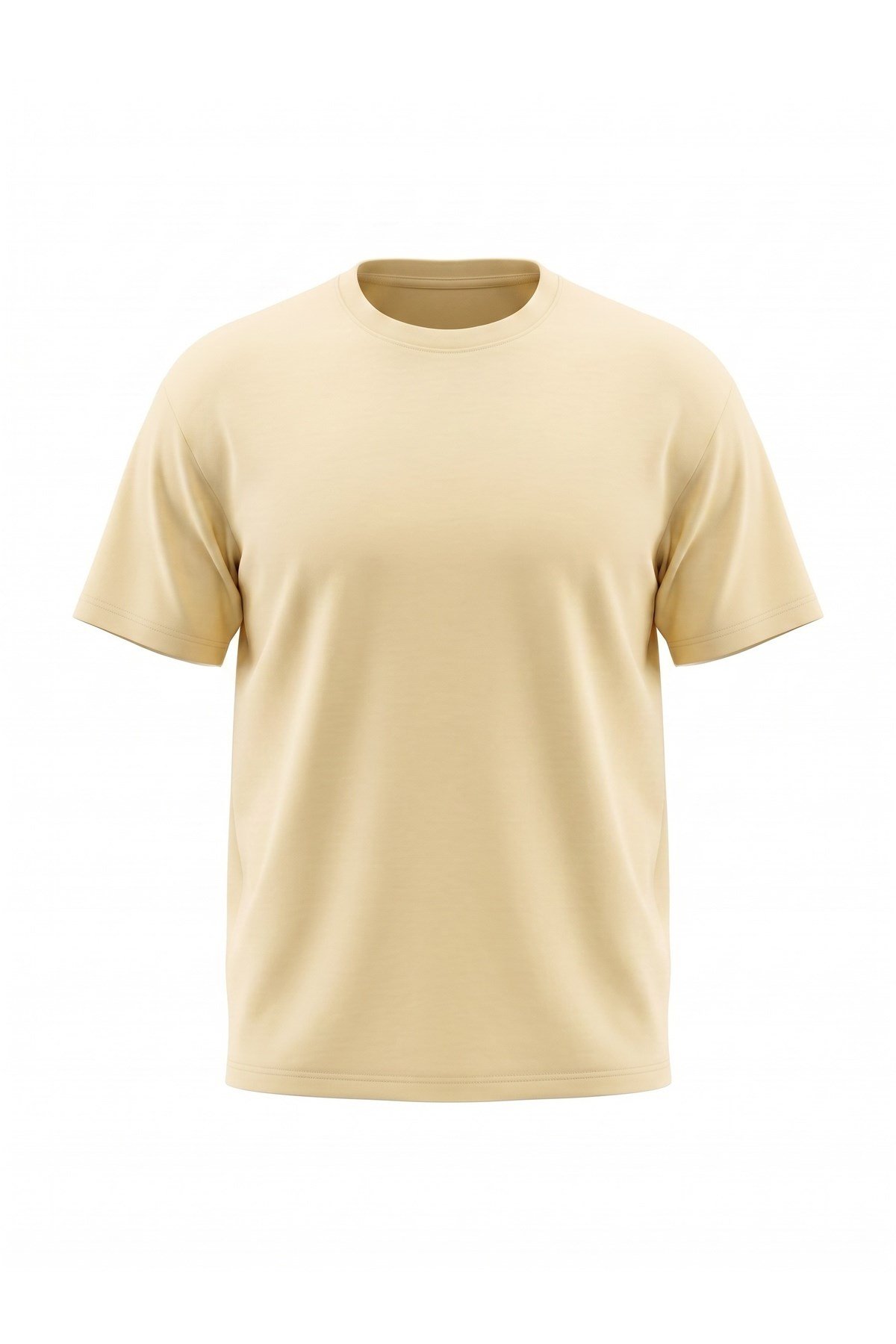 Unisex Oversize Pamuklu Dokulu Bisiklet Yaka Premium Basic Tişört