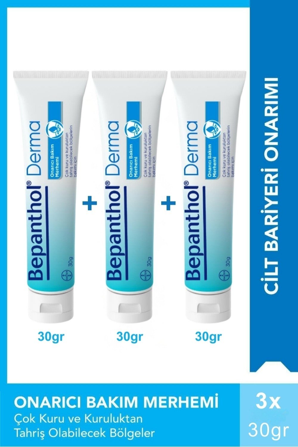 Bepanthol Derma Onarıcı Bakım Merhemi 30 gr x 3 Adet