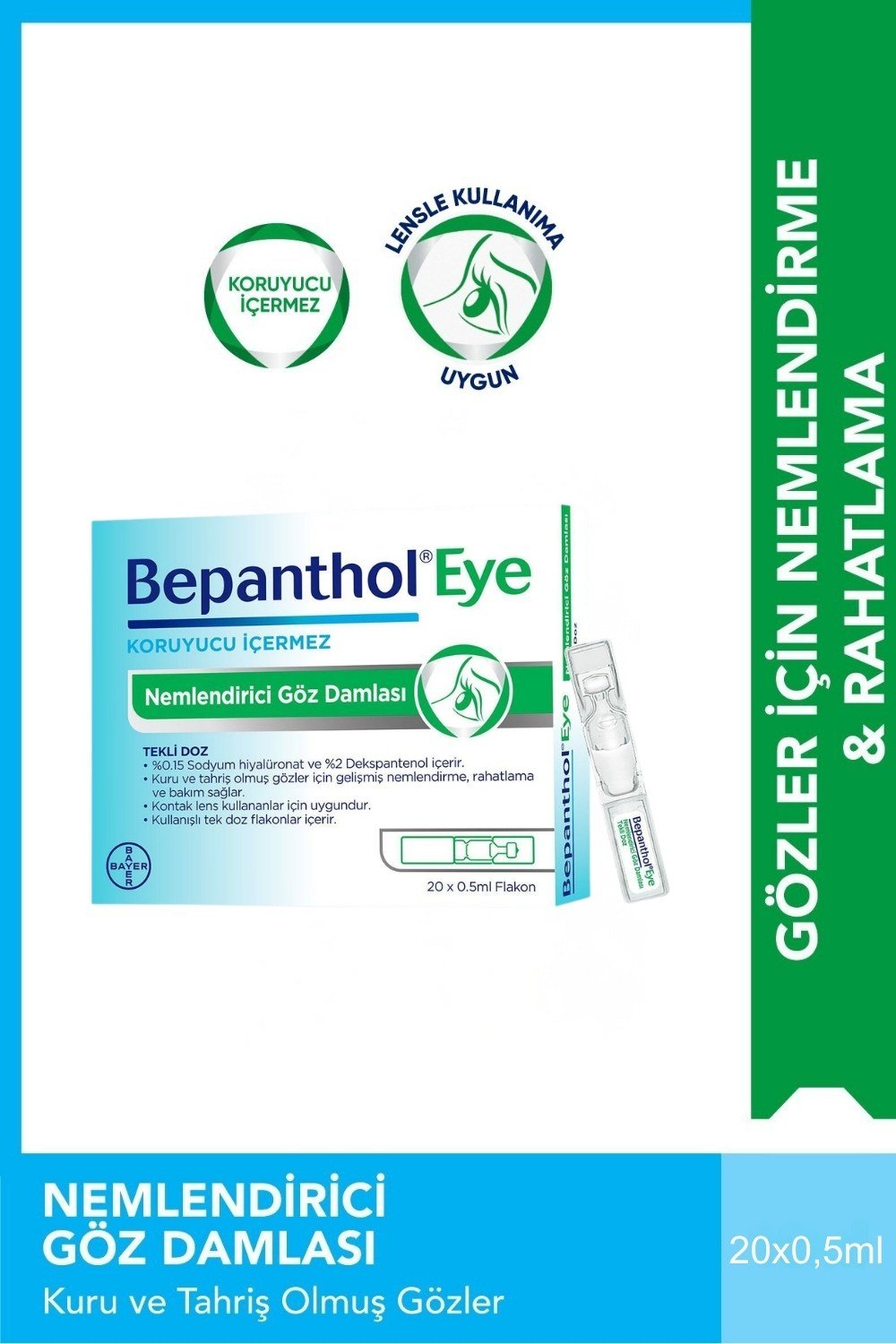 Bepanthol Eye Nemlendirici Göz Damlası 0.5ml x 20 Flakon