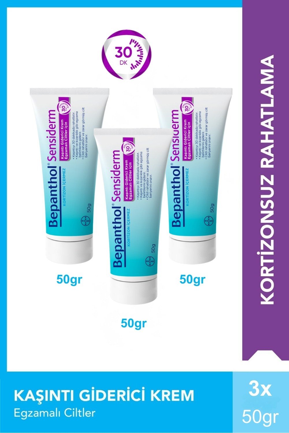 Bepanthol Sensiderm Krem 50 gr x 3 Adet