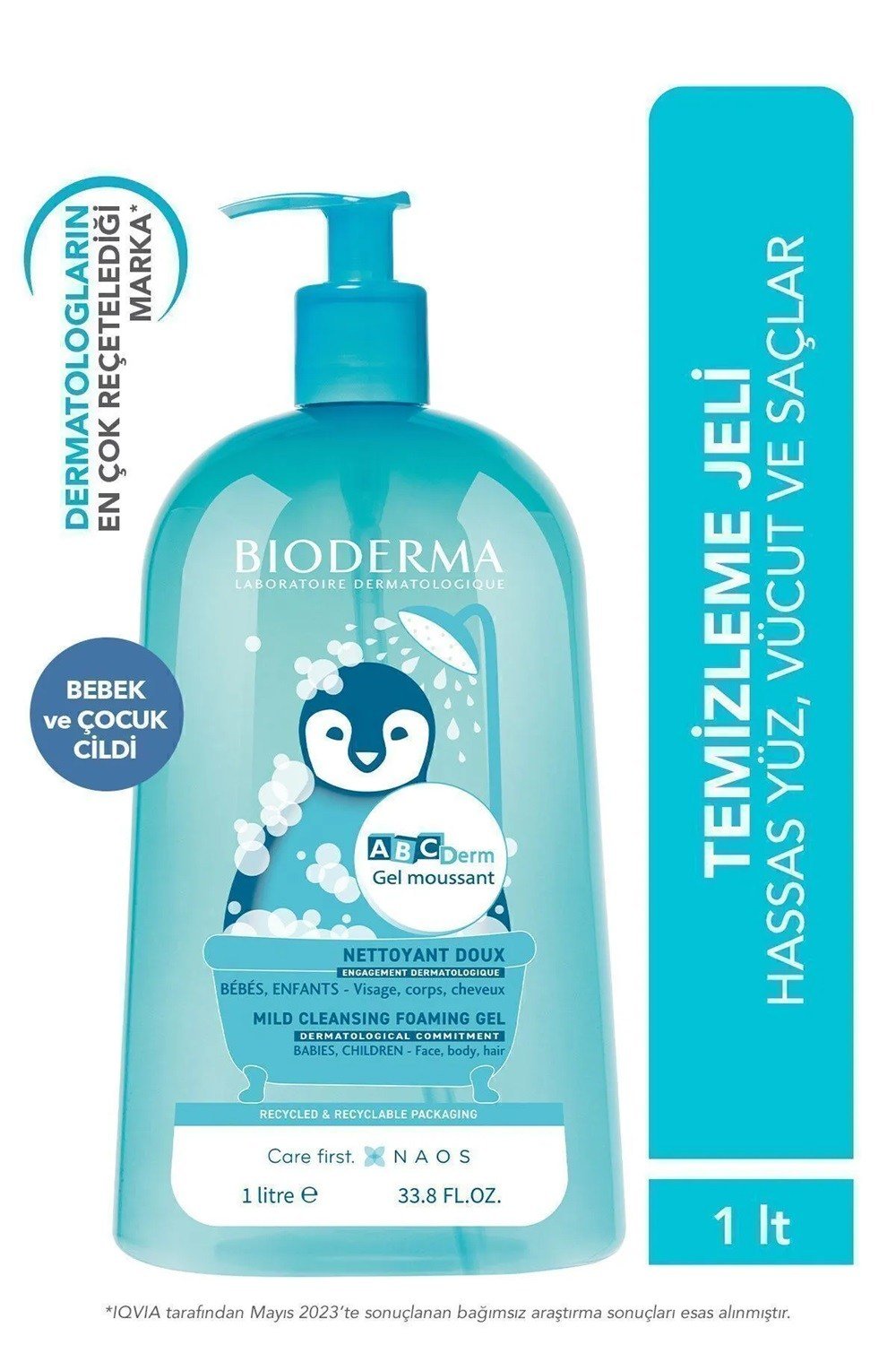 Bioderma ABCDerm Foaming Cleanser 1 Lt