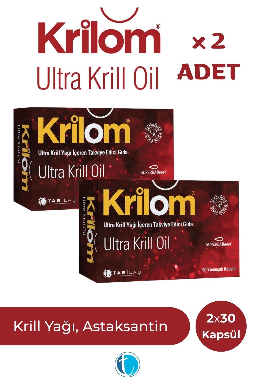 Krilom Ultra Krill Oil 30 Yumuşak Kapsül x 2 Adet