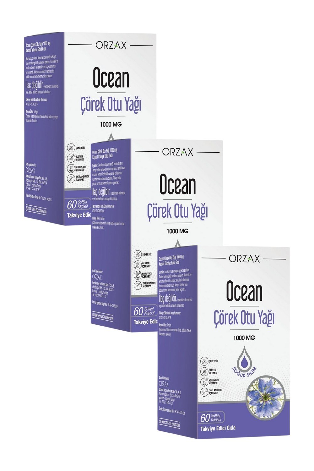 Ocean Çörek Otu Yağı 60 Kapsül x 3 Adet