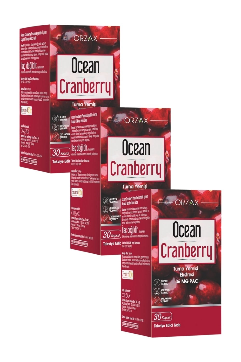 Ocean Cranberry 30 Kapsül x 3 Adet