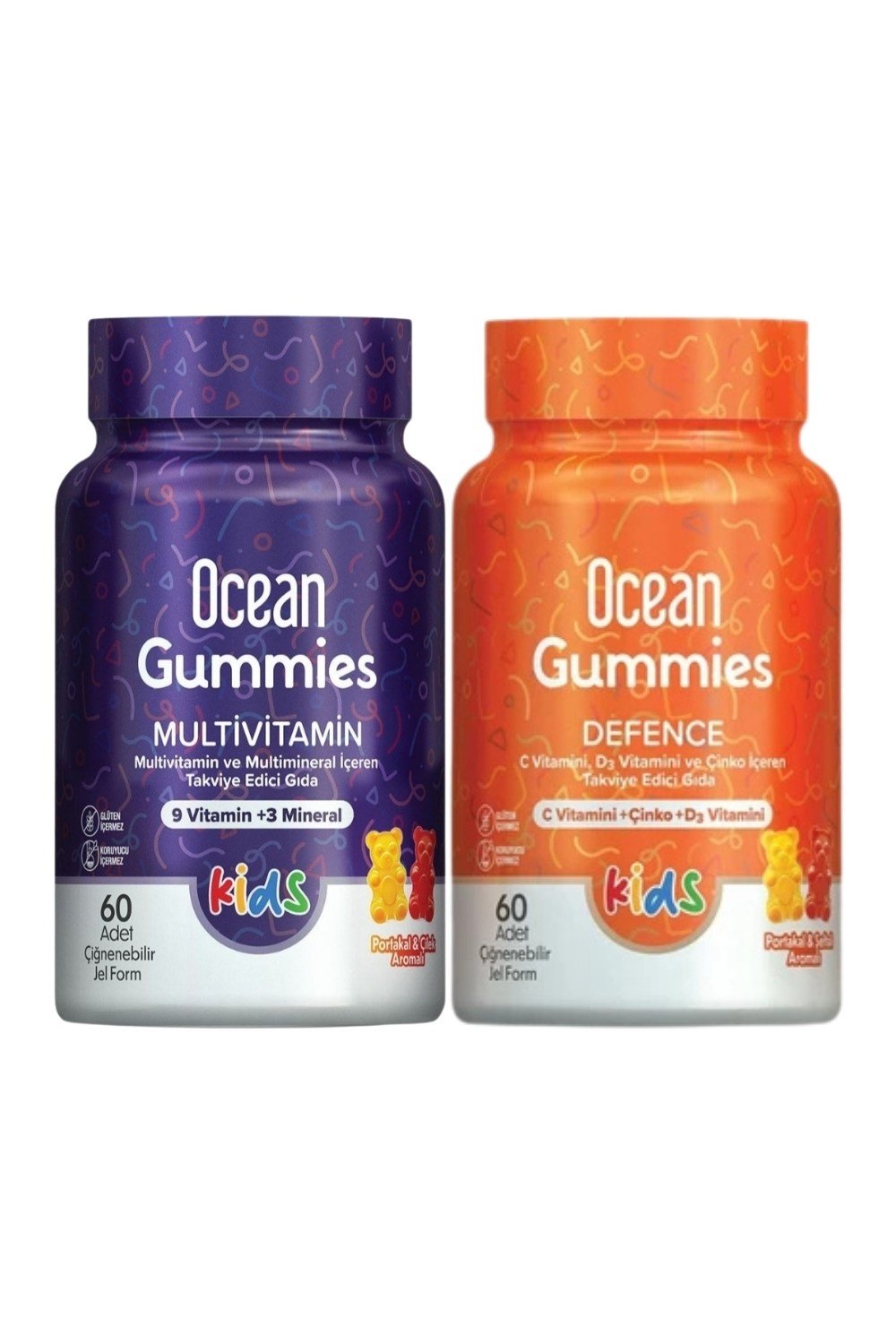 Ocean Gummies Multivitamin Kids + Ocean Defence Kids 2'li Paket