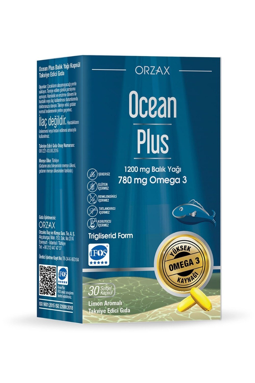 Ocean Plus 1200 mg Balık Yağı 30 Kapsül