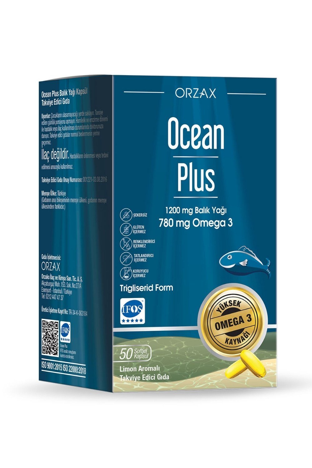Ocean Plus 1200 mg Balık Yağı 50 Kapsül
