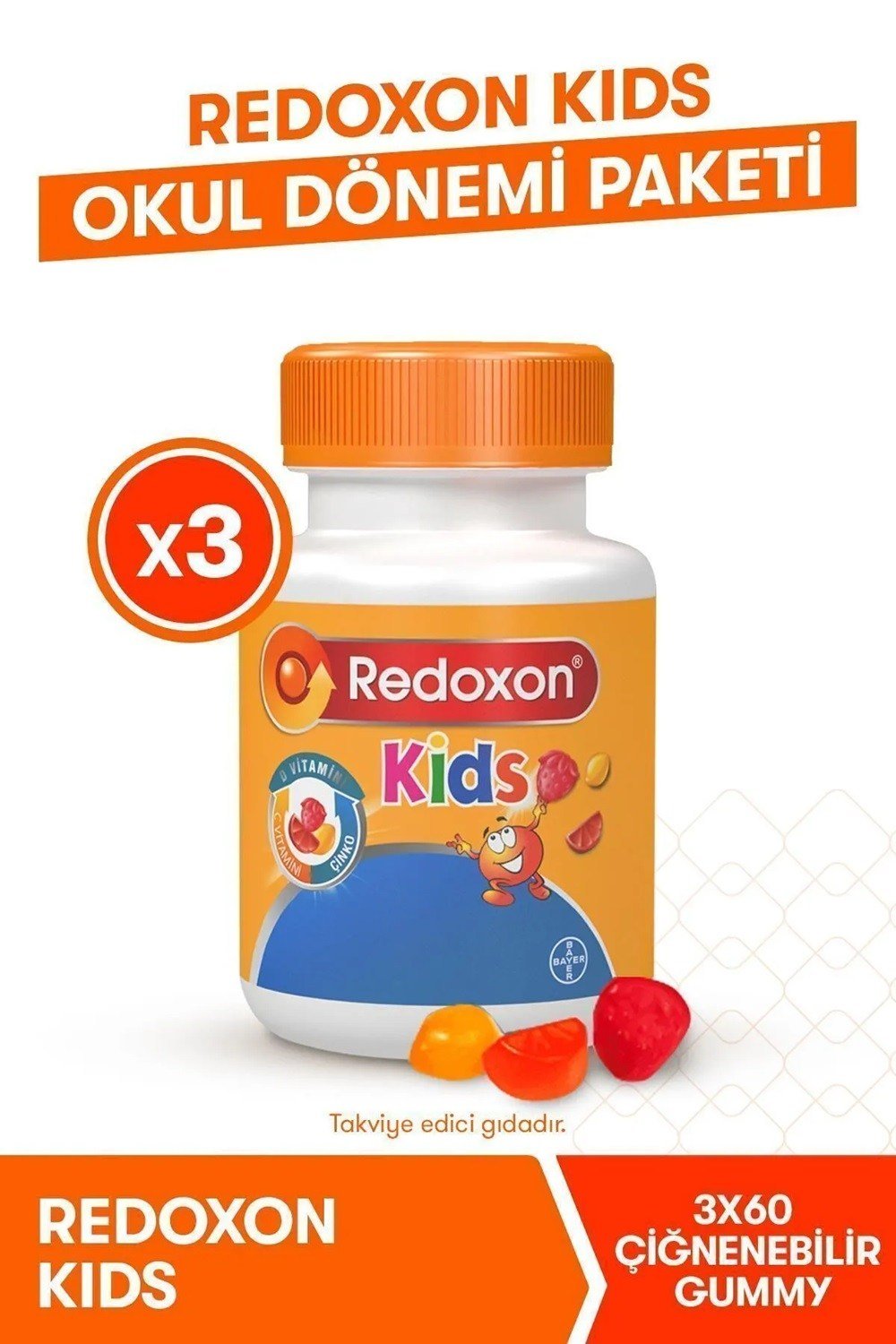 Redoxon Kids 60 Çiğnenebilir Tablet x 3 Adet