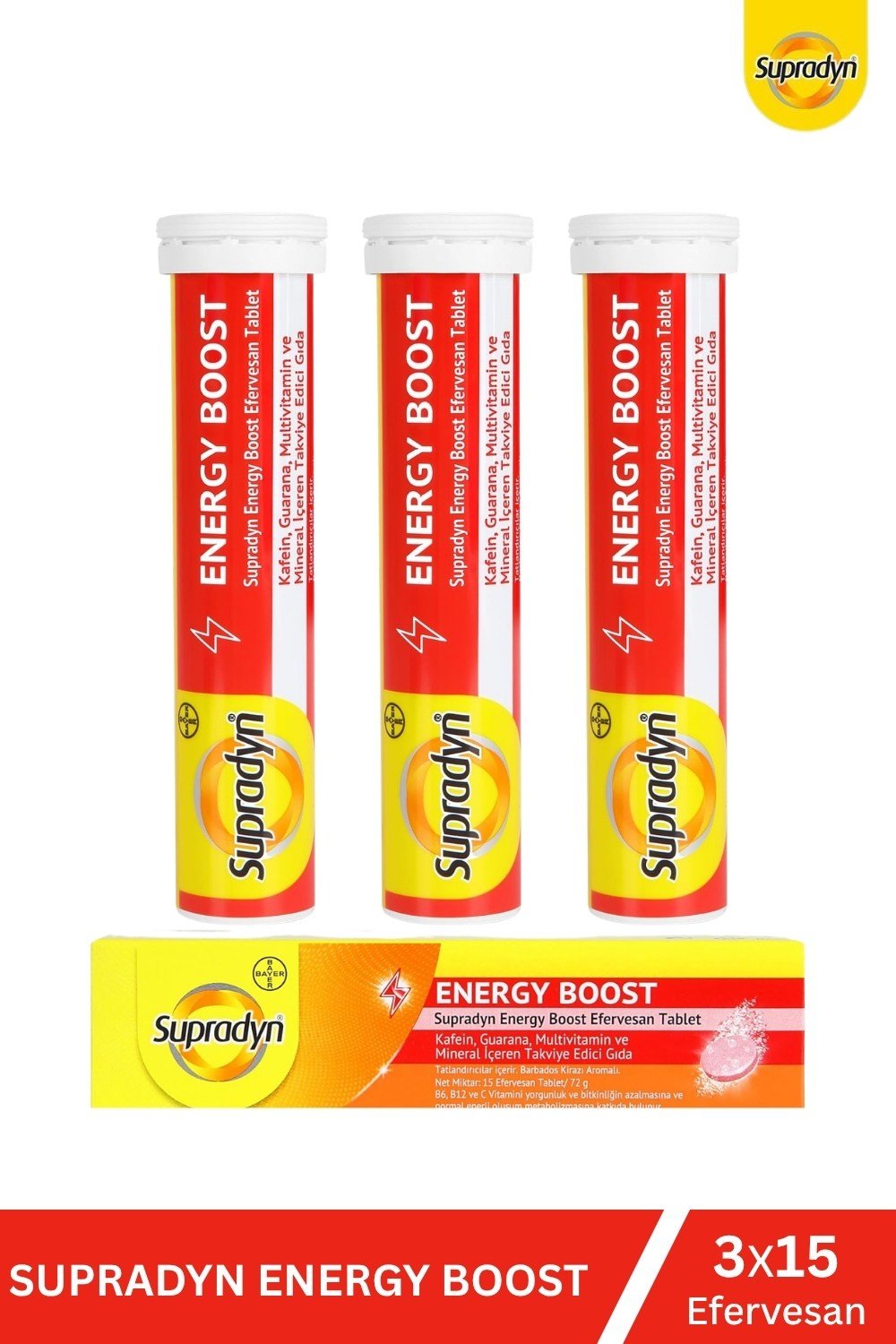 Supradyn Energy Boost 15 Efervesan Tablet x 3 Adet