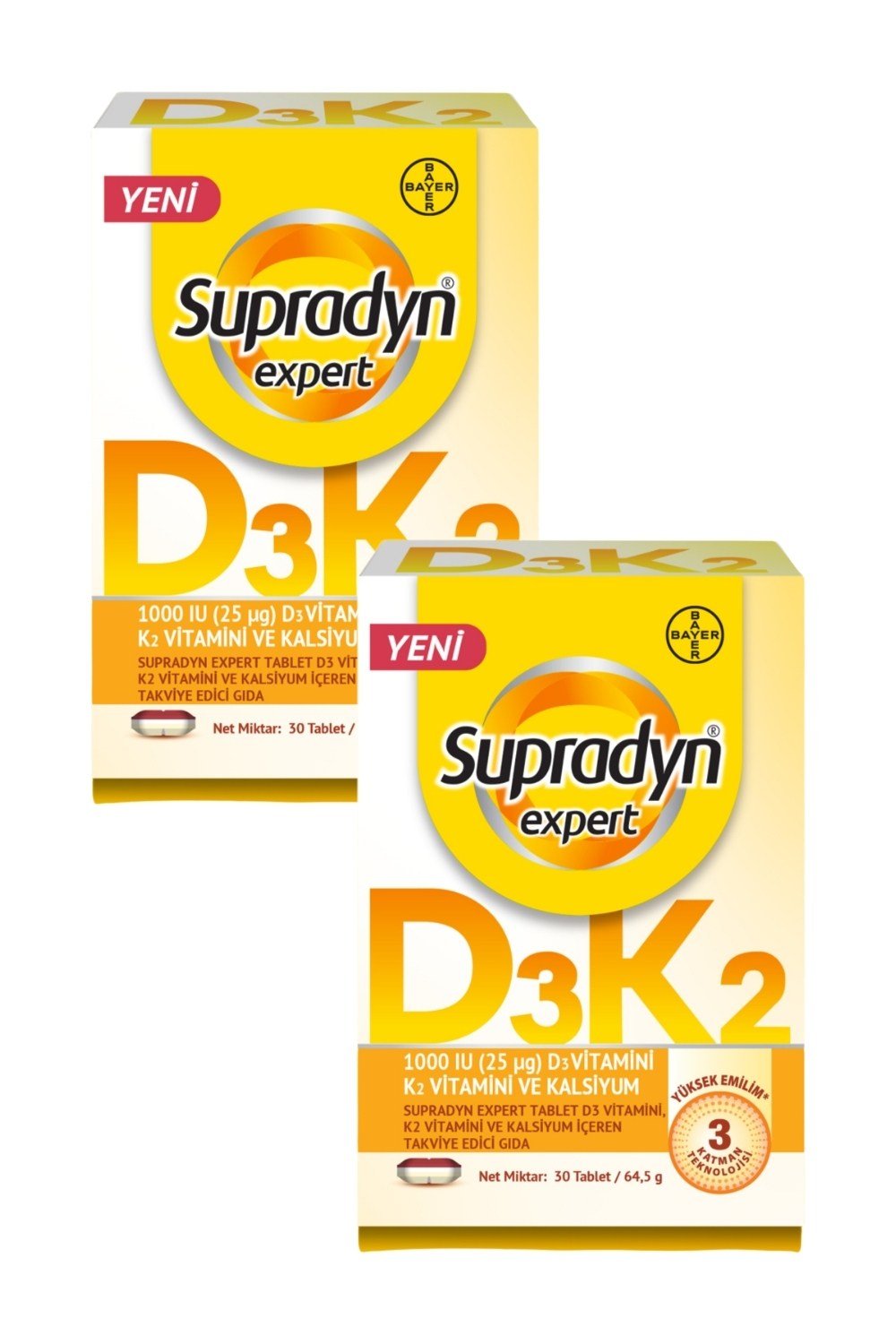 Supradyn Expert D3K2 ve Kalsiyum 30 Tablet x 2 Adet