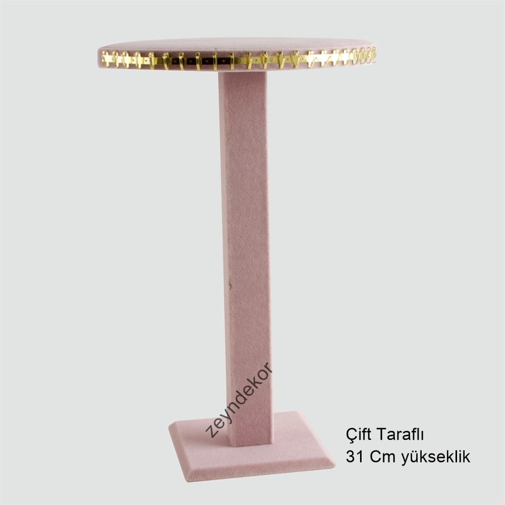 Çift Taraflı Tesbih Ve Kolye Standı Pembe