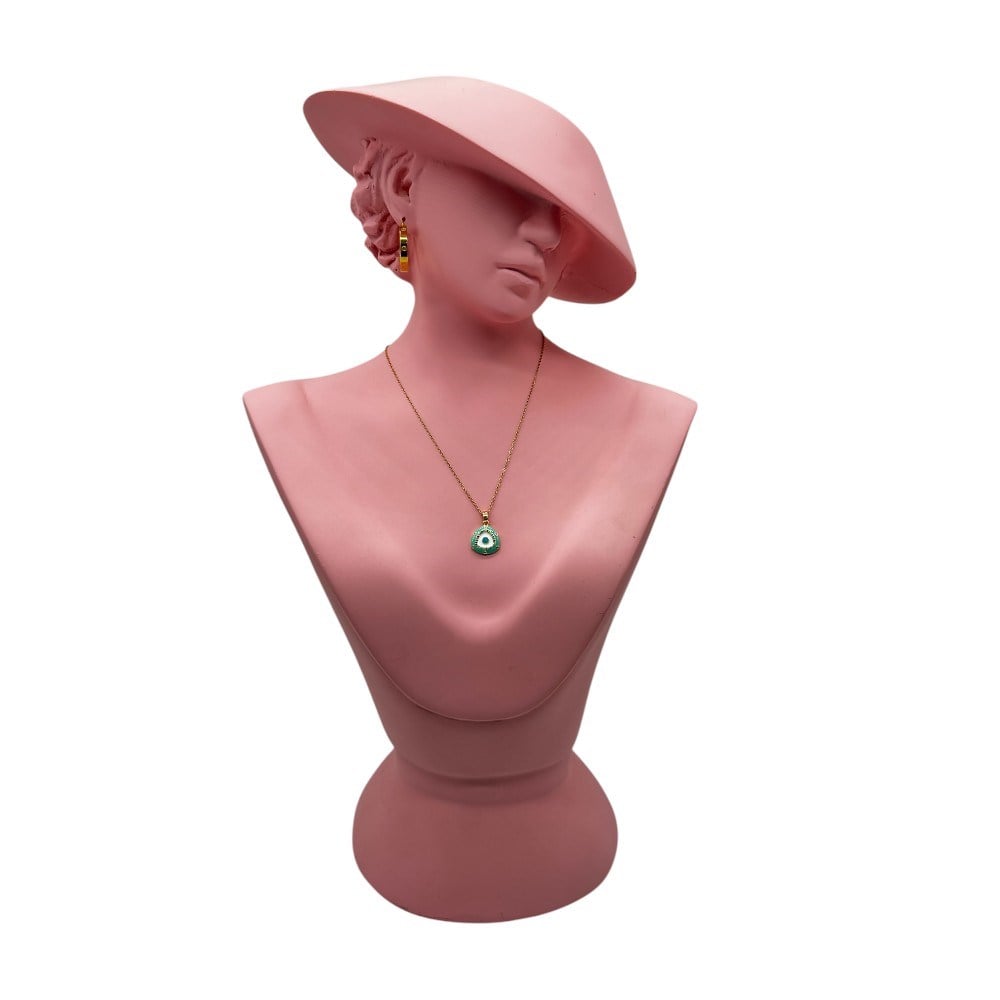 Şapkalı Polyester Kolye Mankeni Pembe