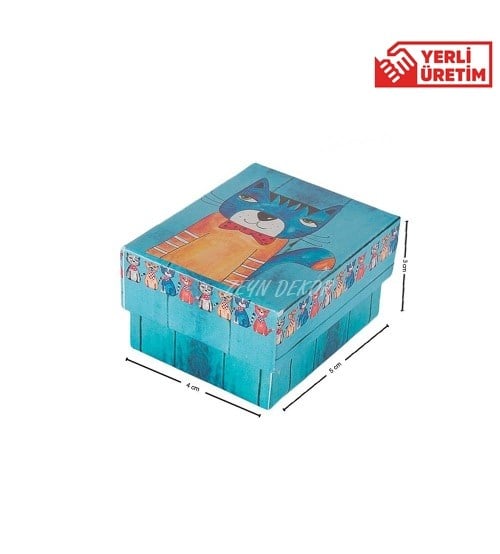 Yüzük Kutusu Mavi Kedi 50 ADET