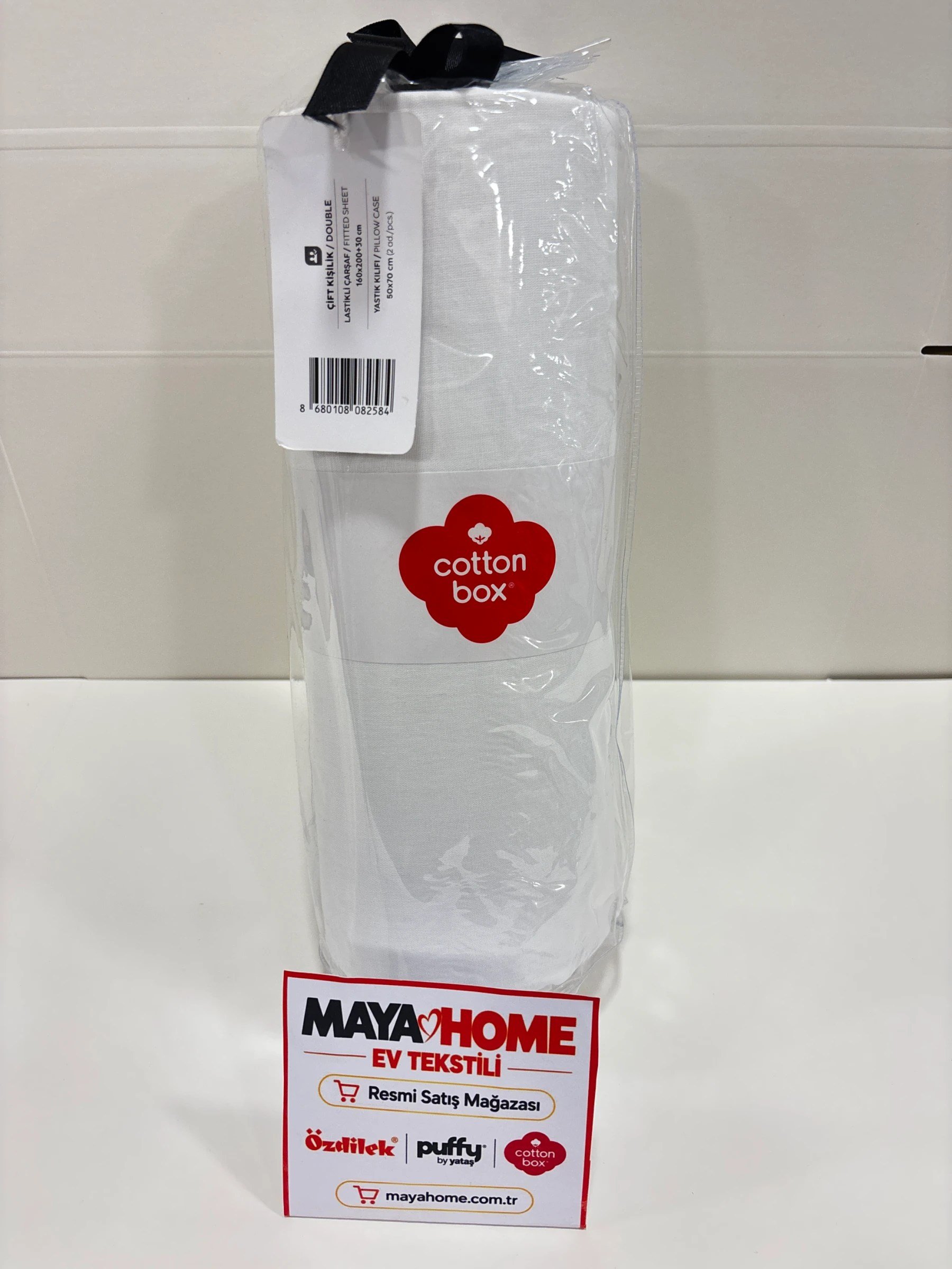 Cotton Box Beyaz Çift Kişilik Lastikli Çarşaf Seti 160x200+30