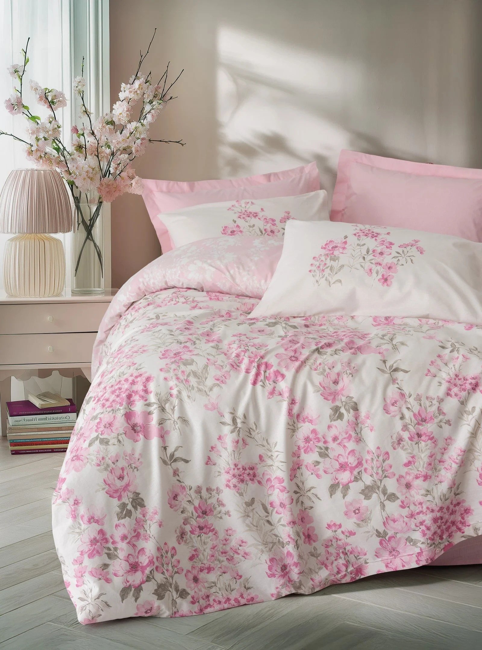 Cotton Box Floren Pembe Çift Kişilik Nevresim Takımı