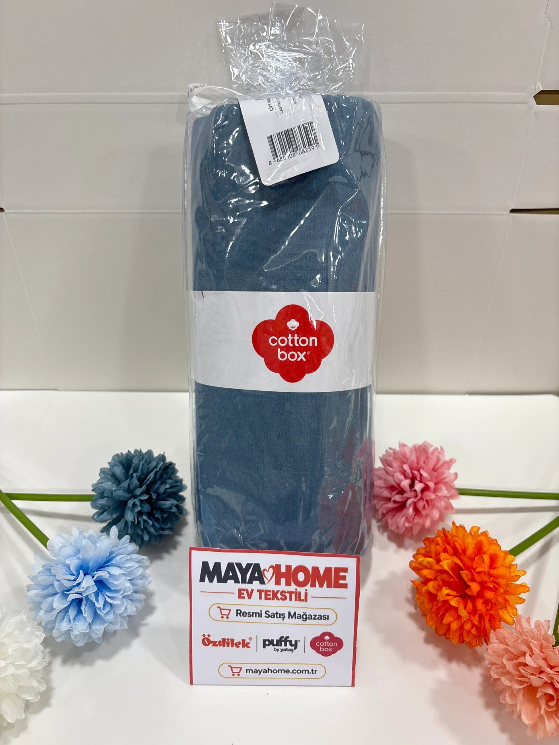 Cotton Box Koyu Petrol Battal Çift Kişilik Lastikli Çarşaf Seti 180x200