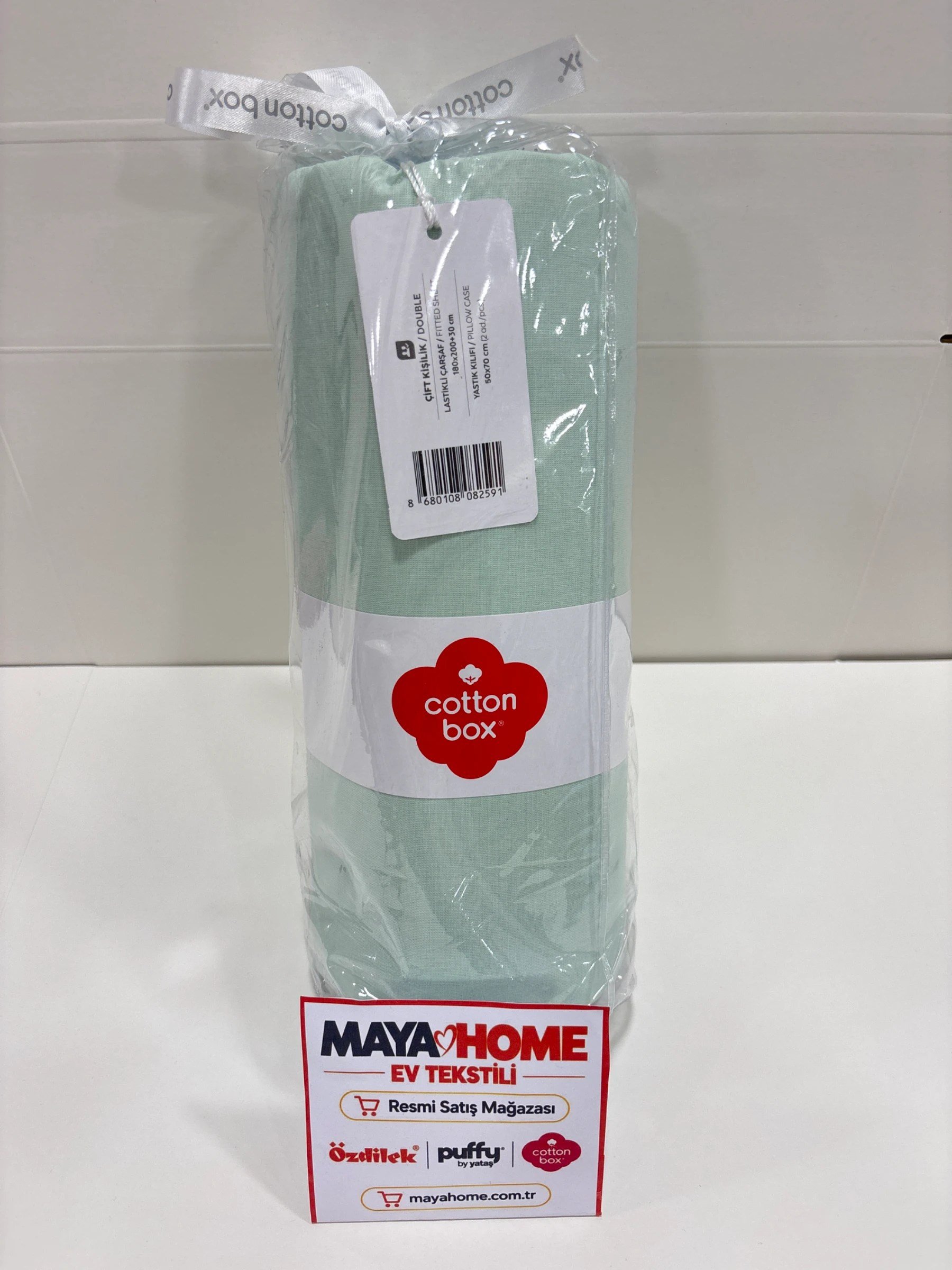 Cotton Box Yeşil Çift Kişilik Lastikli Çarşaf Seti 160x200+30