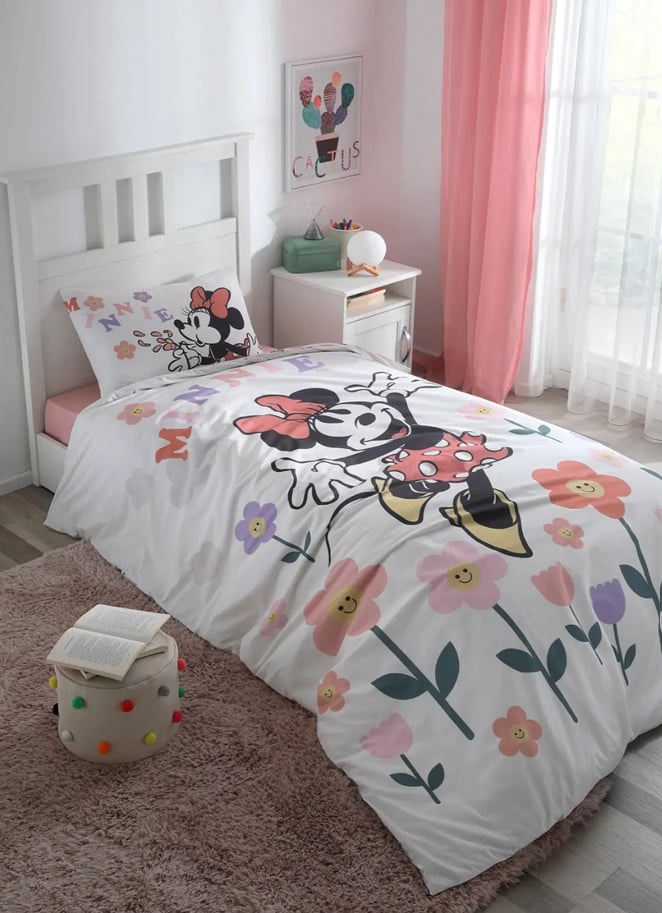 Özdilek Disney Minnie Mouse Flowers Tek Kişilik Nevresim Takımı