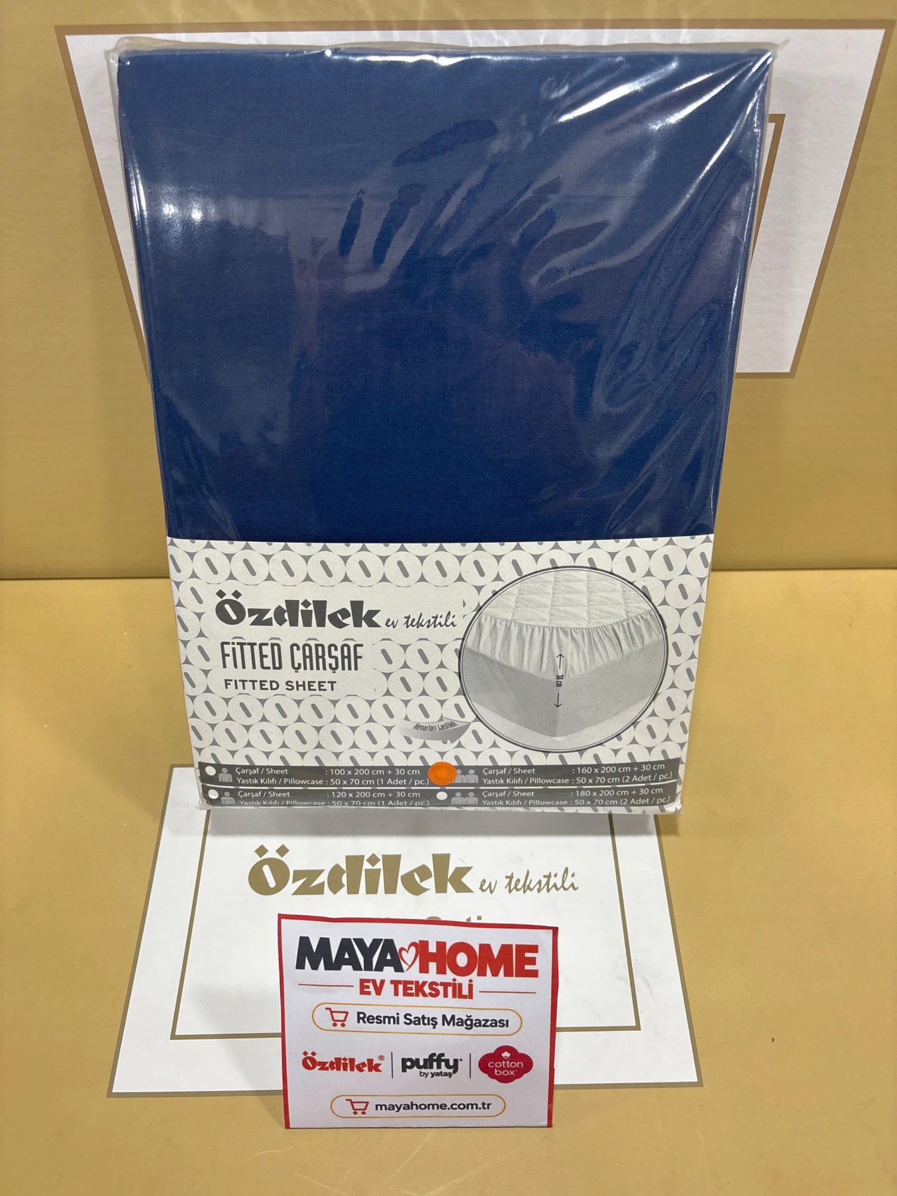 Özdilek Indigo Mavi Çift Kişilik Lastikli Çarşaf Seti 160x200+30