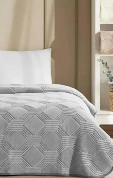 Özdilek Trendy Deco Gri Art Deco Çift Kişilik Battaniye 220x240