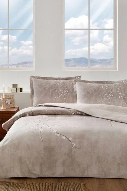 Özdilek White Sakura King Size Çift Kişilik Nevresim Takımı