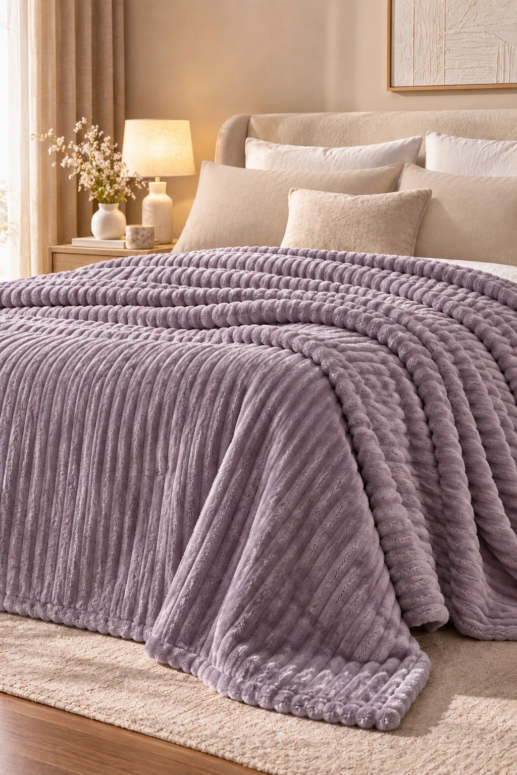 Puffy Sova Kül Moru Çift Kişilik Wellsoft Battaniye 200x220