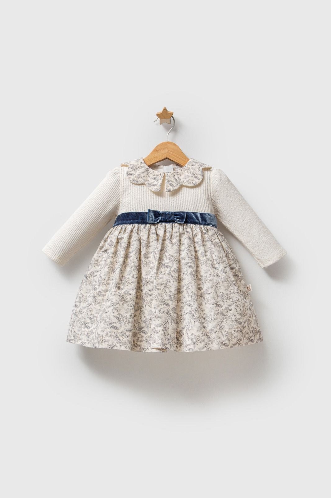 KIZ BEBEK TRİKOLU ÇİÇEK ELBİSE 