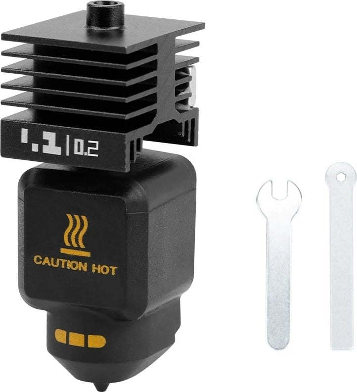 BambuLab P2S/X2D Standart Model Çıkarılabilir Sertleştirilmiş Çelik Hotend 0,2 mm (Silikon Kılıf Dahil)