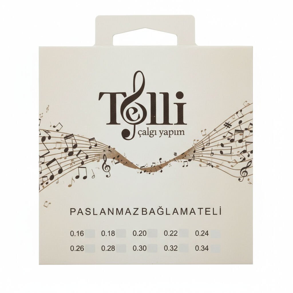 Telli Çalgı Yapım Kısa Sap İnce Bam Teli 0,40 mm